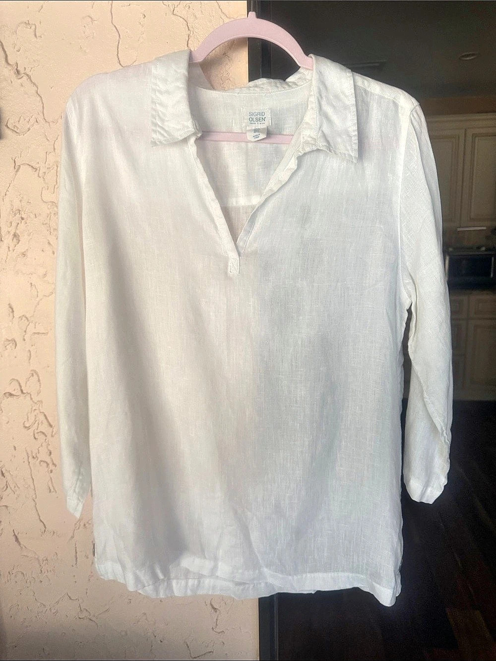Sigrid Olsen Linen Tunic White Size Large Like New